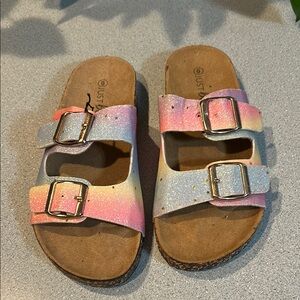 Just Be Kids sz 6 Glitter Sandals - Pink and Gold NWOT